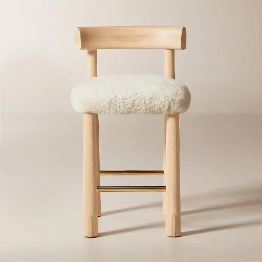 Oak Wood Counter Stool (Natural)