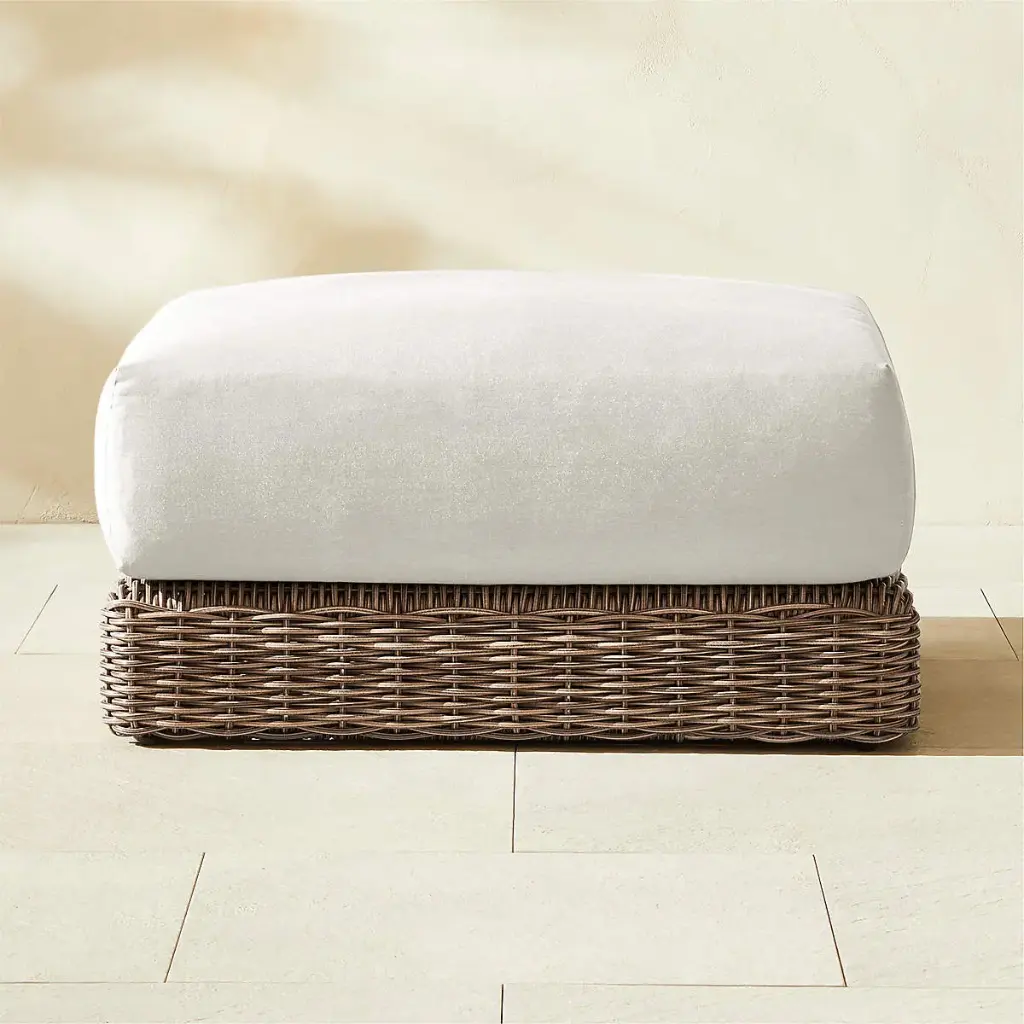 All-Weather Rattan Outdoor Ottoman