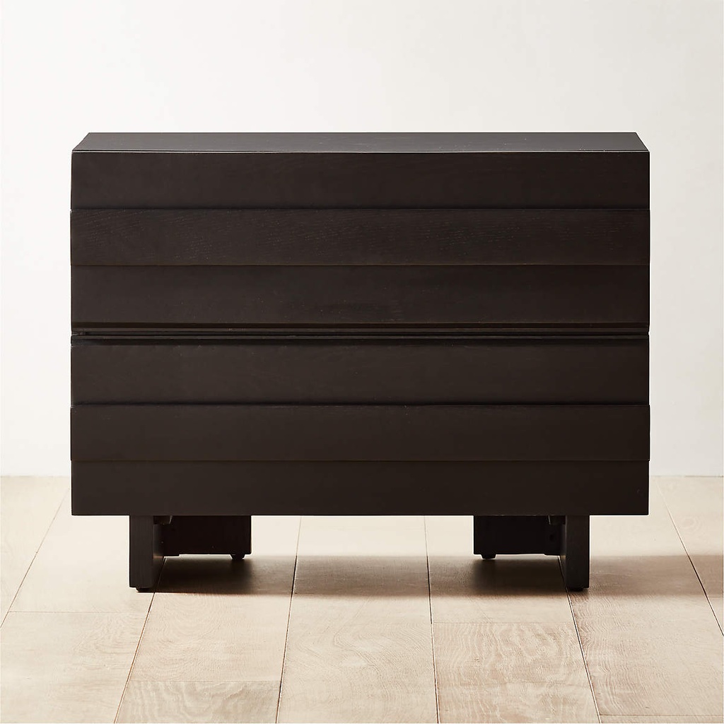 Ebony Essence Black Oak Nightstand