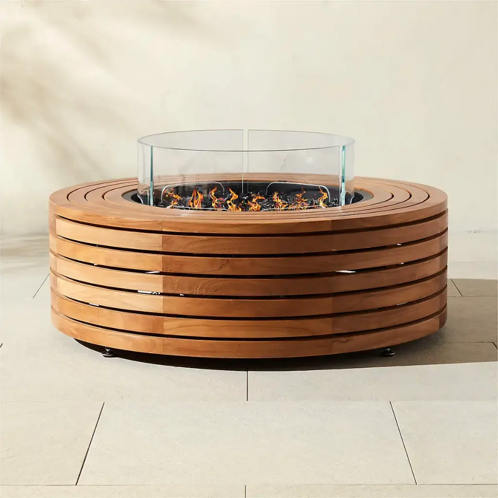Teak Wood Fire Table