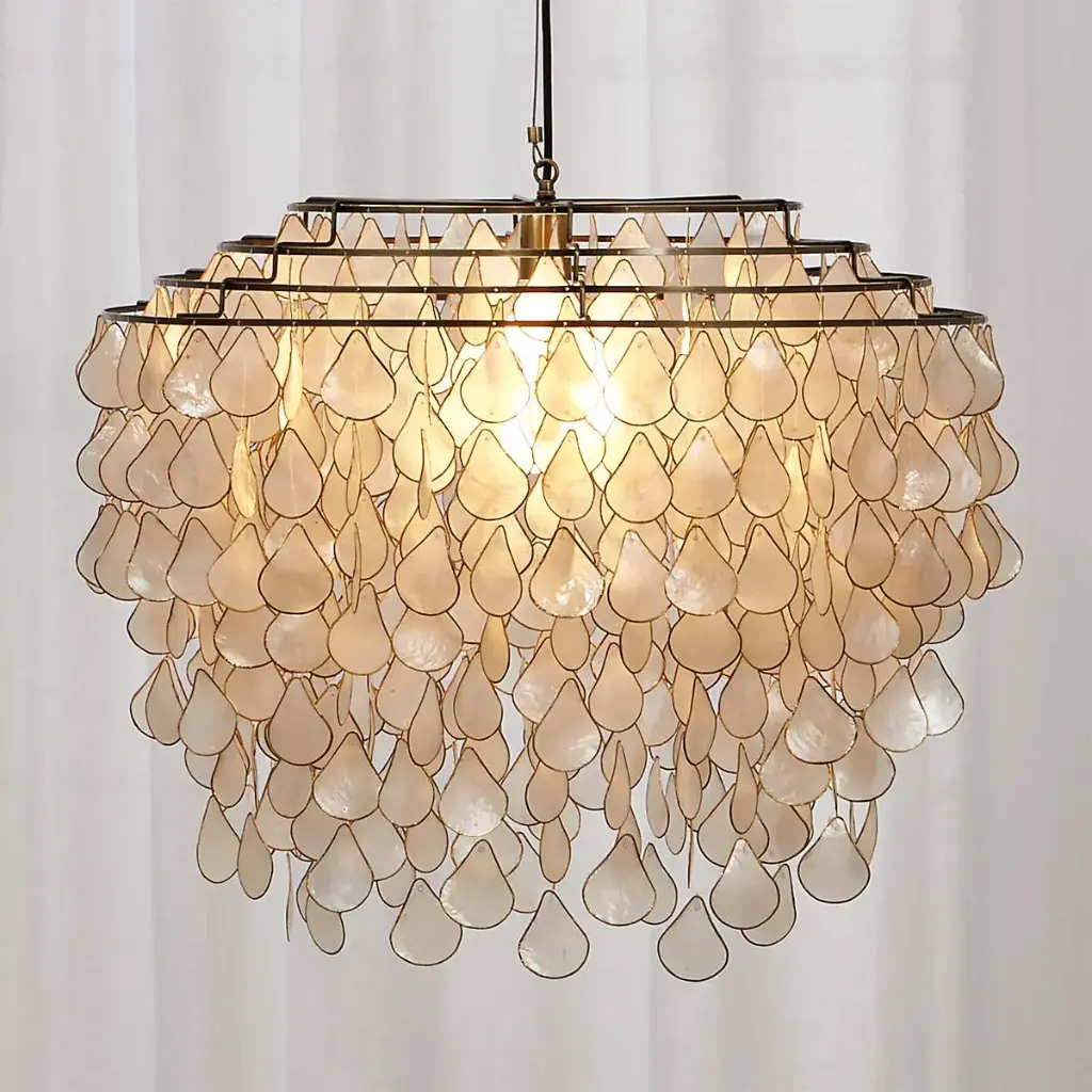 Teardrops Capiz Chandelier