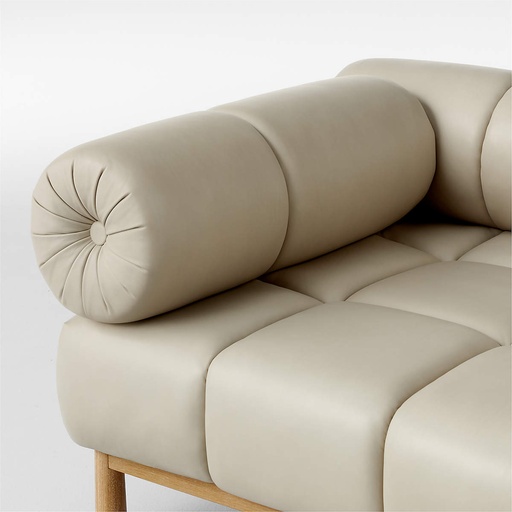 [E-COM07]  Leather Sectional Sofa