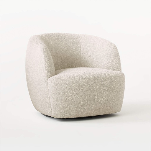 [AS020] Creamy Cloud Boucle Spin Chair