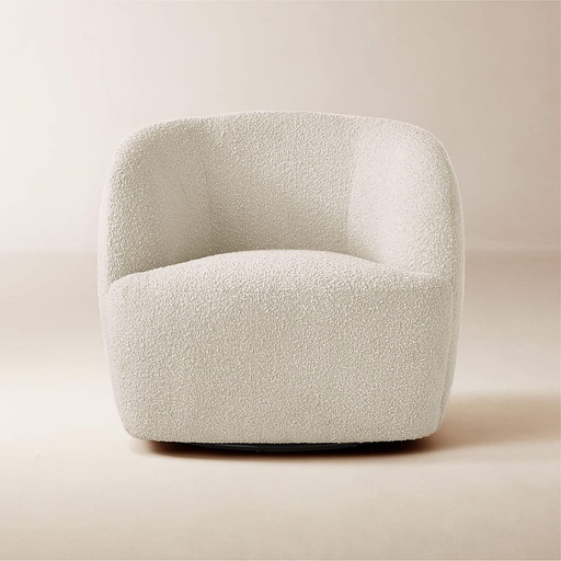 [AS020] Creamy Cloud Boucle Spin Chair