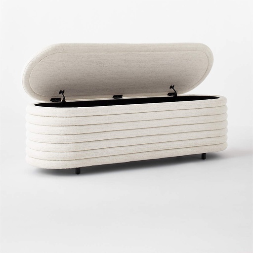 [AS021] Creamy Comfort Storage Ottoman