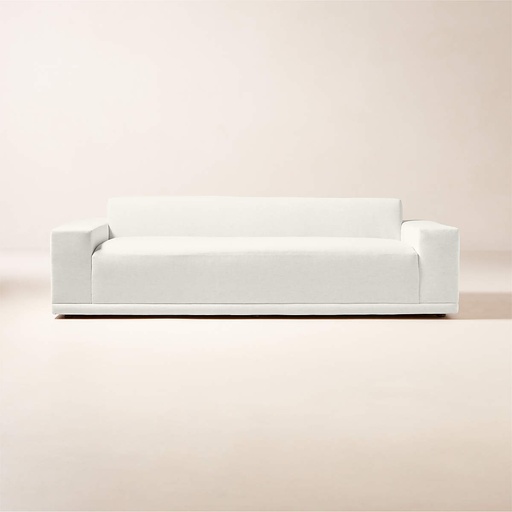 [AS022] Crisp Linen White Performance Sofa