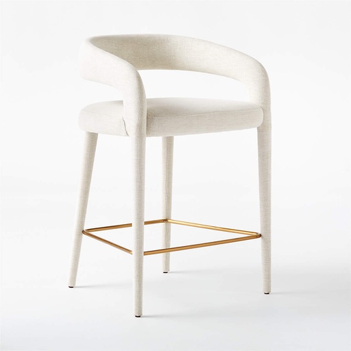 [AS023] Crisp Linen White Performance Stool