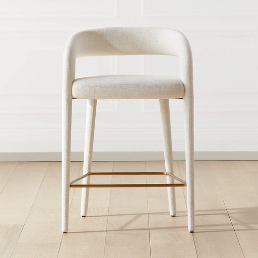 [AS023] Crisp Linen White Performance Stool