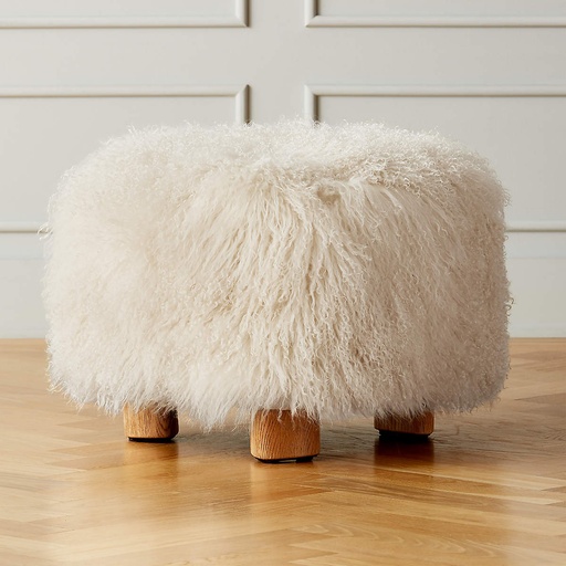 [AS030] Frosty Fur Accent Ottoman