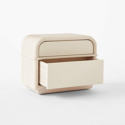 [AS031] Glacier White Wood Nightstand