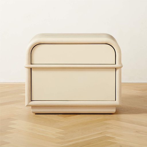 [AS031] Glacier White Wood Nightstand