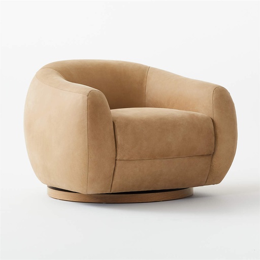 [AS035] Hazelnut Brown Swivel Lounge Chair