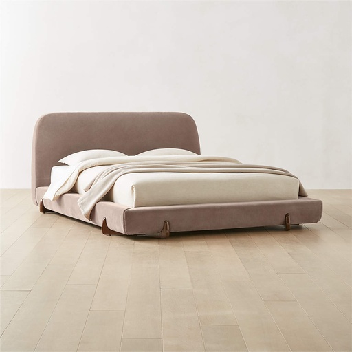 [AS037] Honeyed Velvet Light Brown Bed