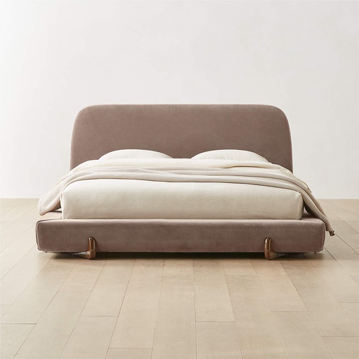 [AS037] Honeyed Velvet Light Brown Bed