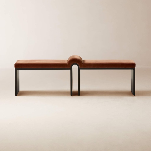 [AS043] Luxe Brown Arc Bench