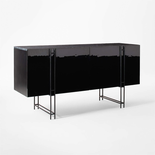 [AS045] Midnight Noir Marble Credenza