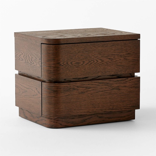 [AS053] Natural Wood Left-Side Nightstand