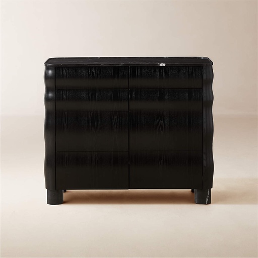 [AS058] Noir Essence Black Wood Credenza