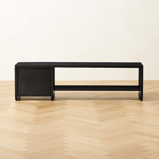 [AS059] Noir Steel Shoe Storage Bench