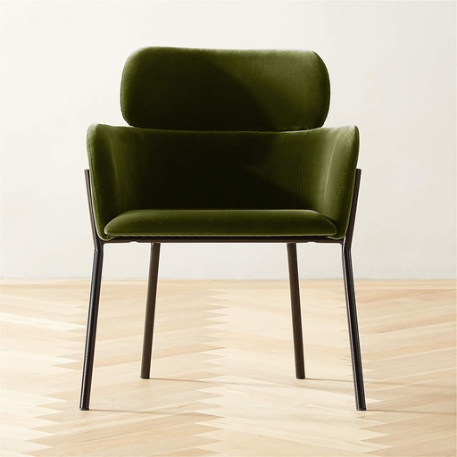 [AS075] Sage Serenity Velvet Dining Chair