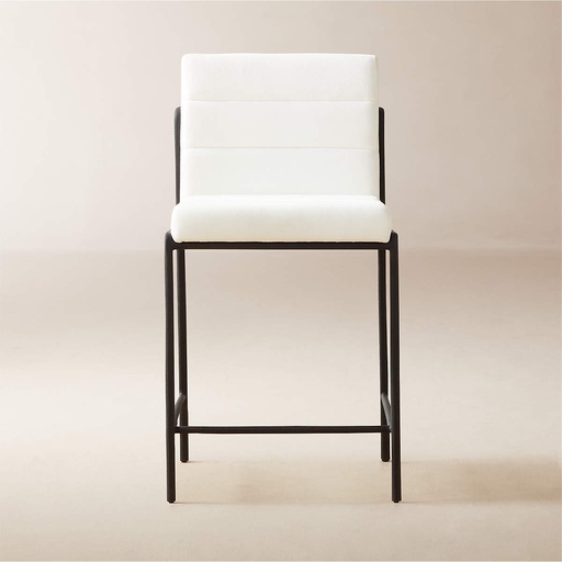 [AS080] Silvered Ivory Metal Counter Stool