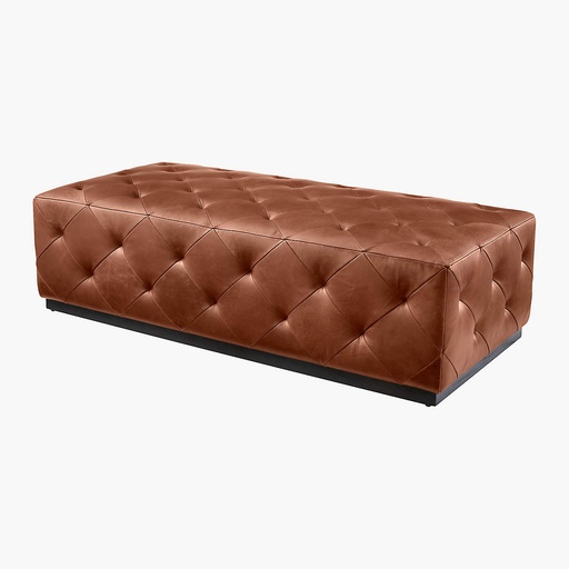 [AS098] Western Charm Saddle Leather Ottoman