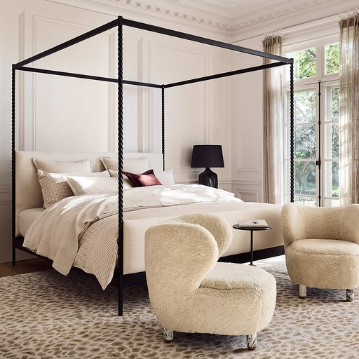 Upholstered Canopy Queen Bed