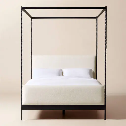 Upholstered Canopy Queen Bed