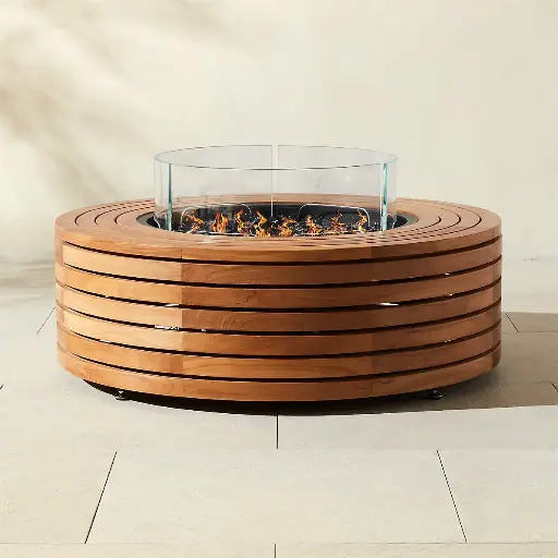 Teak Wood Fire Table